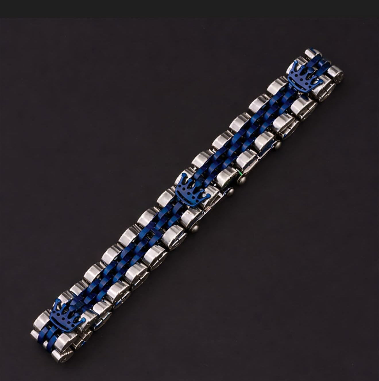 Bracelet rolax blue argente