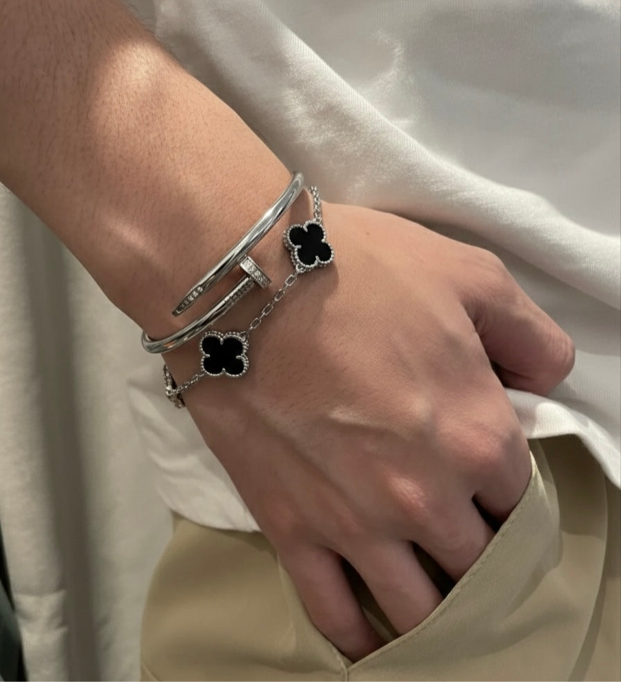 Duo clou & v.cleef argente noir