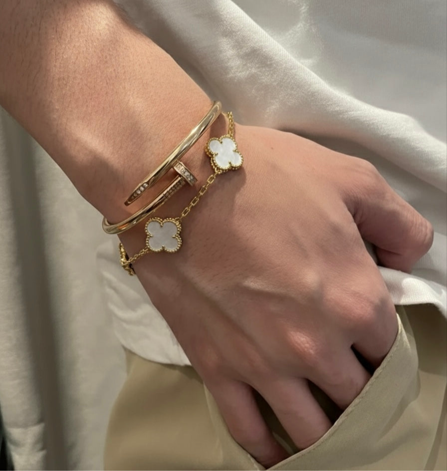 Duo clou & v.cleef dore blanch