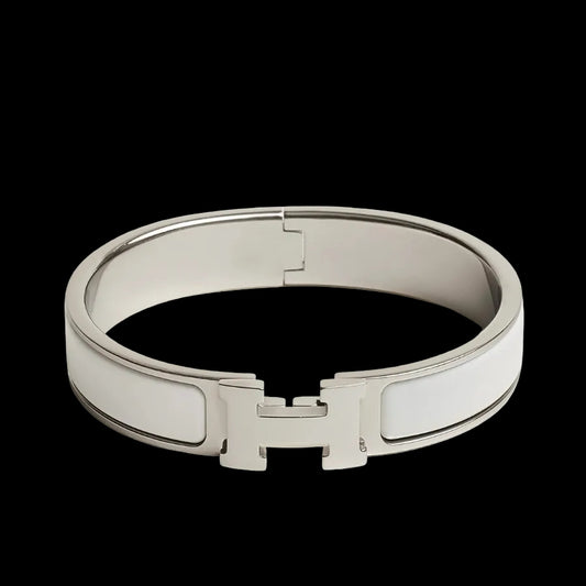 Hermèss H argenté blanche