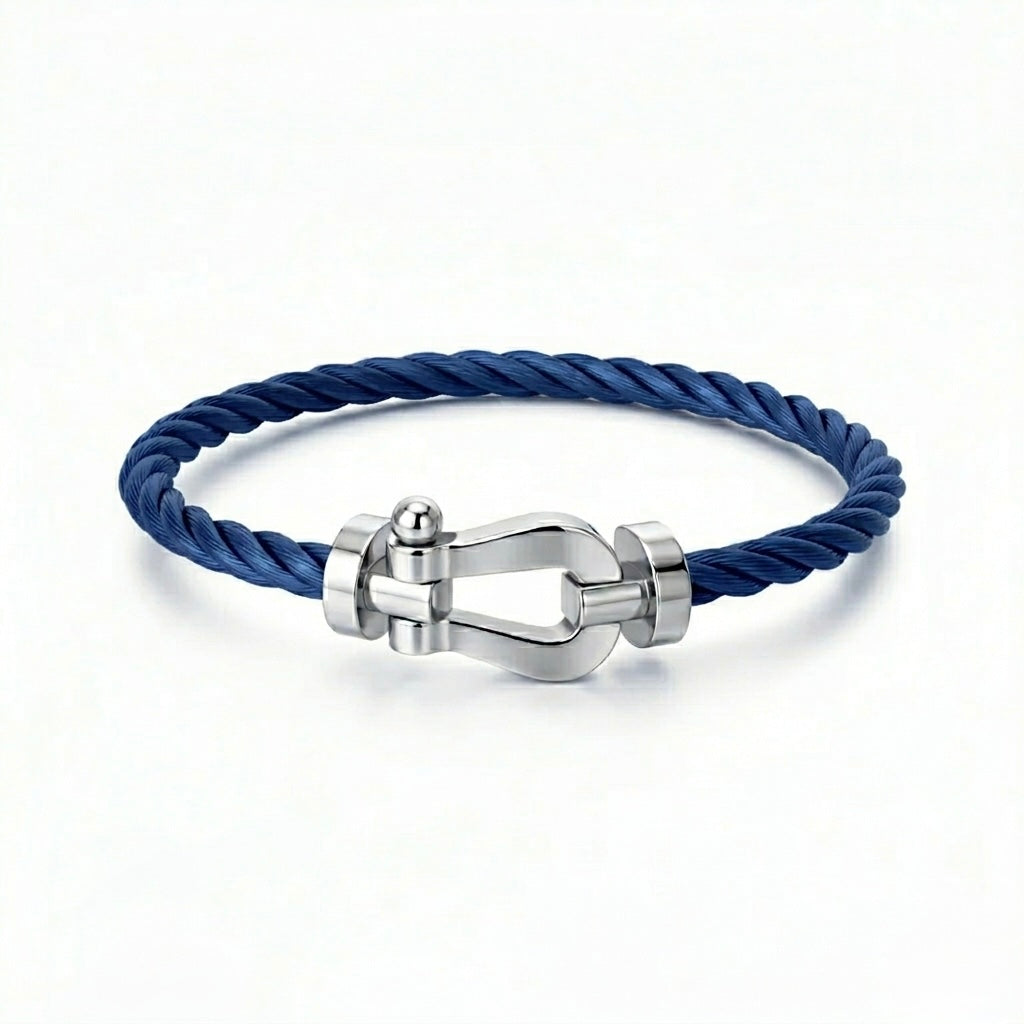Bracelet cable blue argente ( frad)