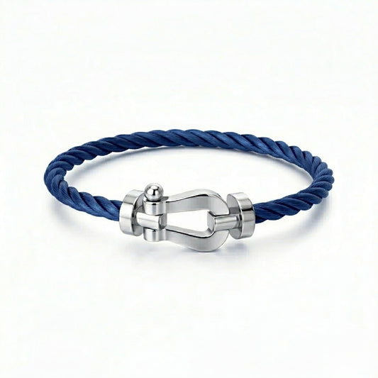 Bracelet cable blue argente ( frad)