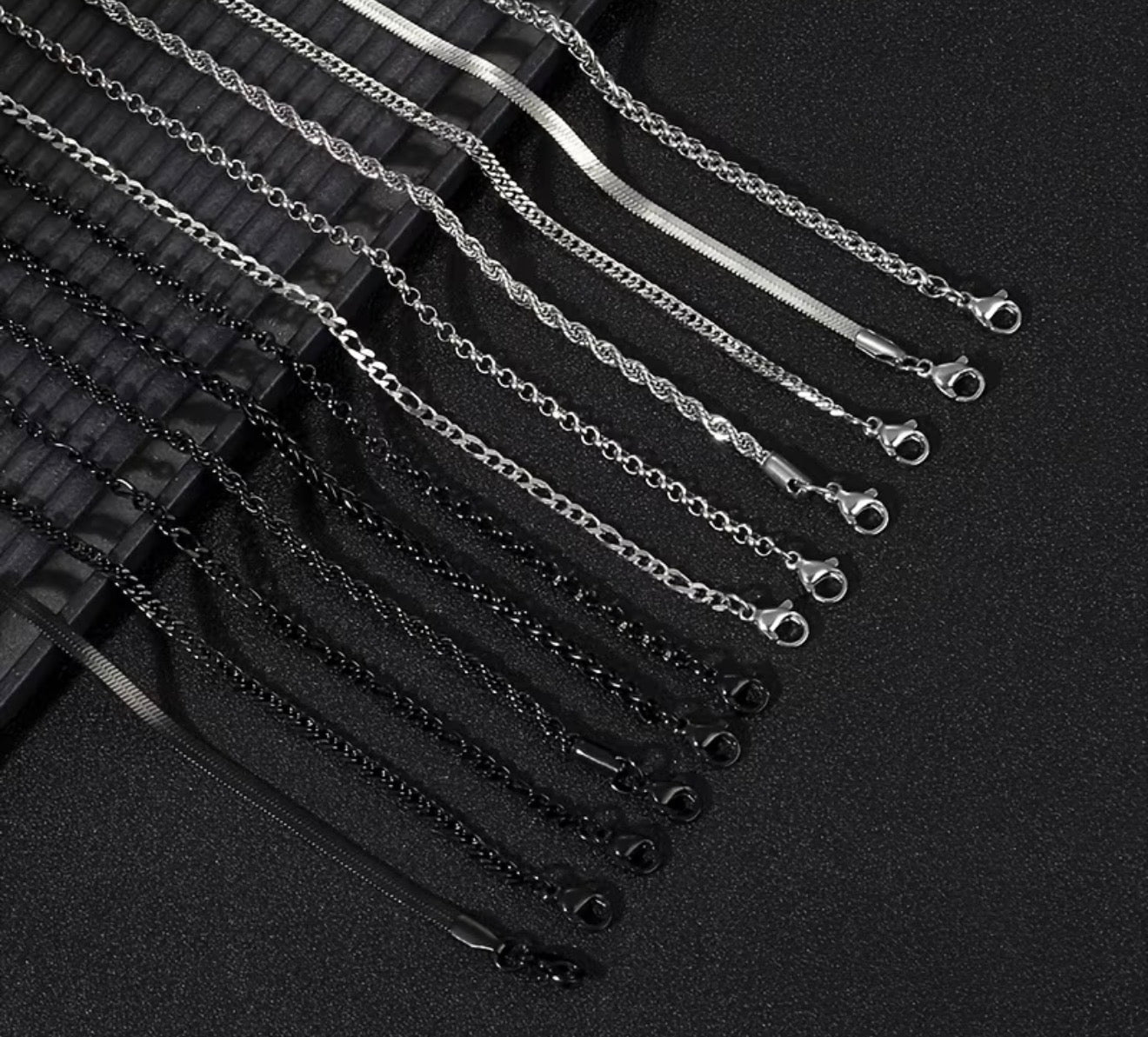 Pack 12 pièces black silver