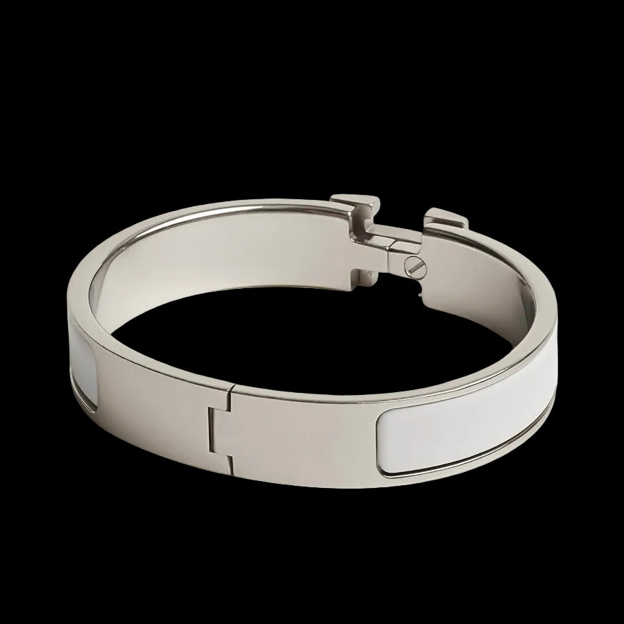 Hermèss H argenté blanche