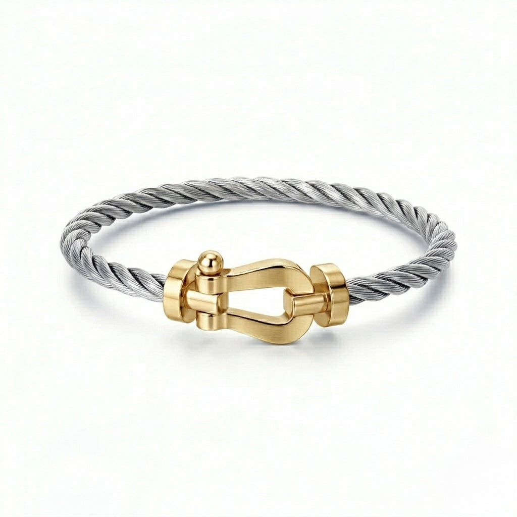 Bracelet Cable argenté doré ( frad)