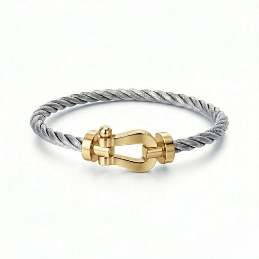 Bracelet Cable argenté doré ( frad)