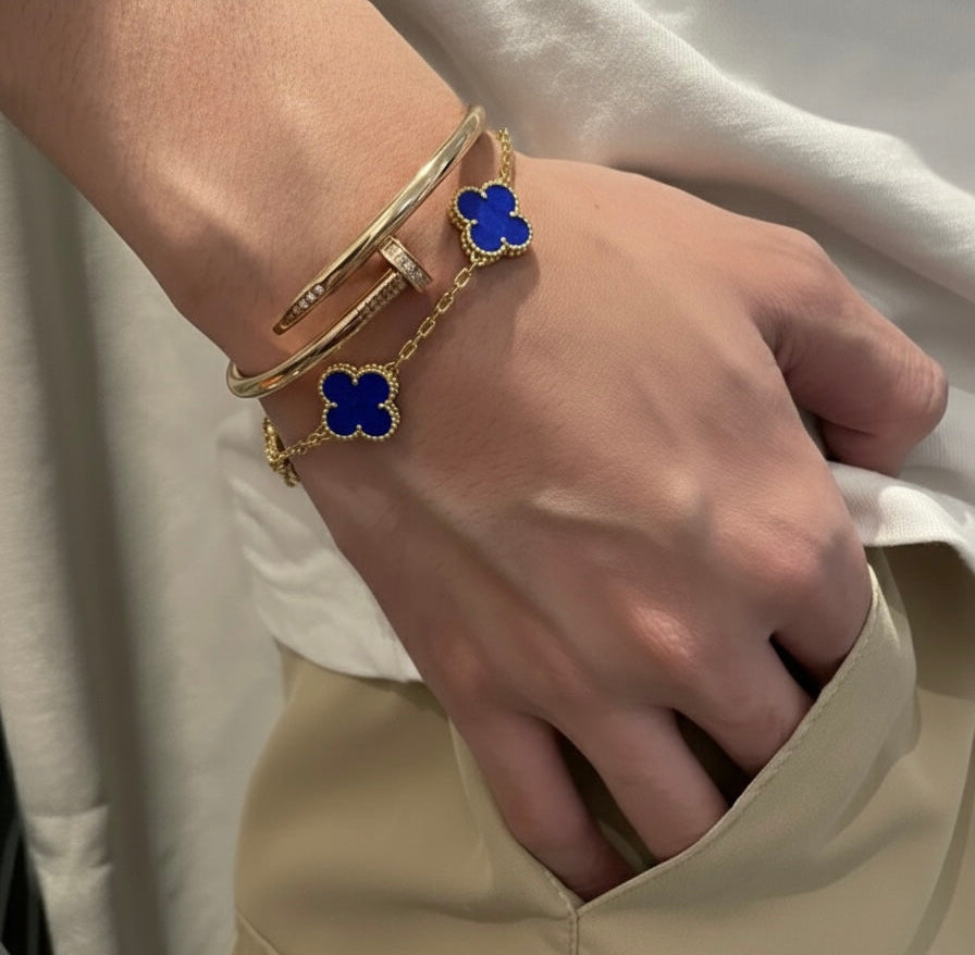 Duo clou & v.cleef doré blue