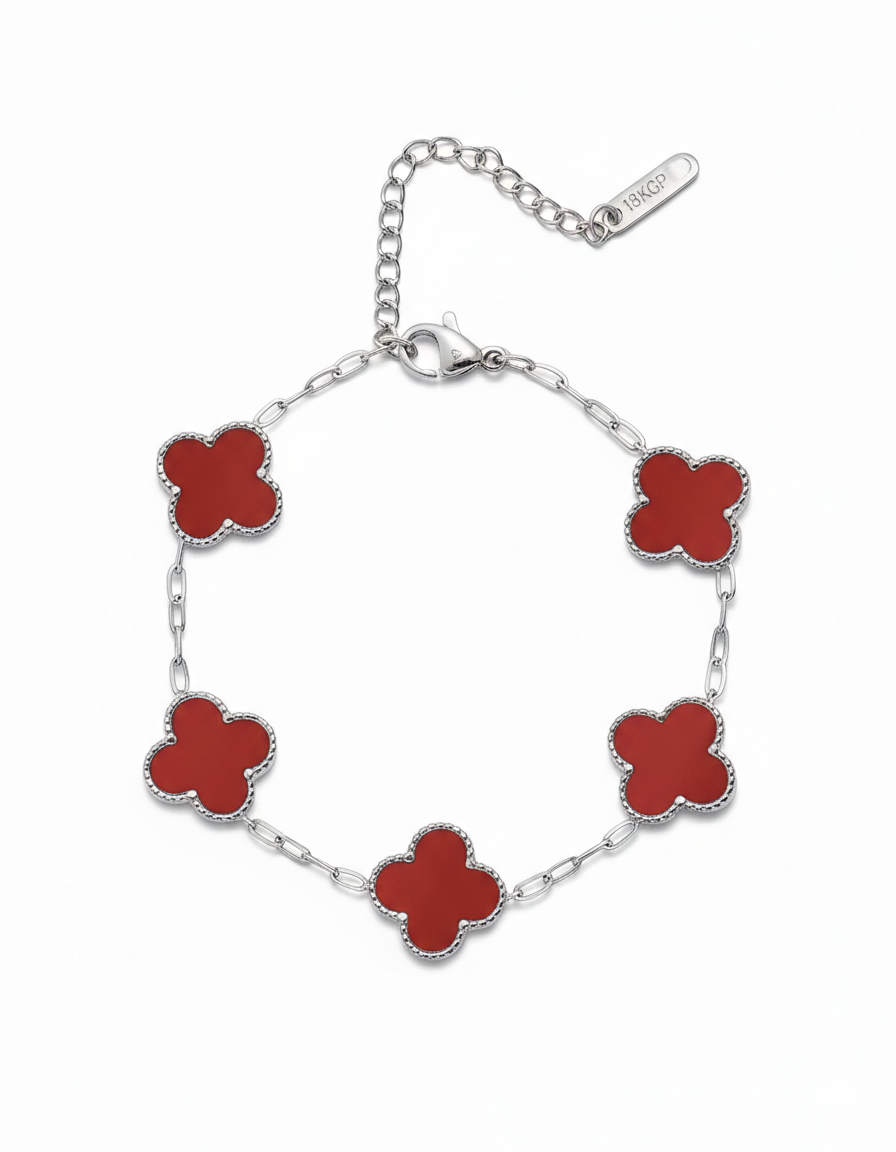 V.cleef argenté rouge