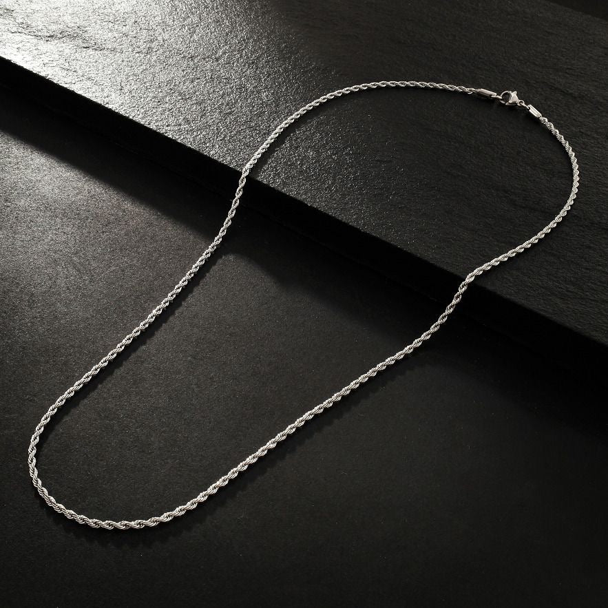 Chaîne cordon argenté ( acier )
